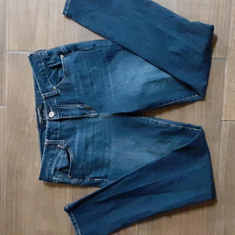 Liverpool Jeans stretch dark wash blue denim classic 5 pocket style size 6 EUC…